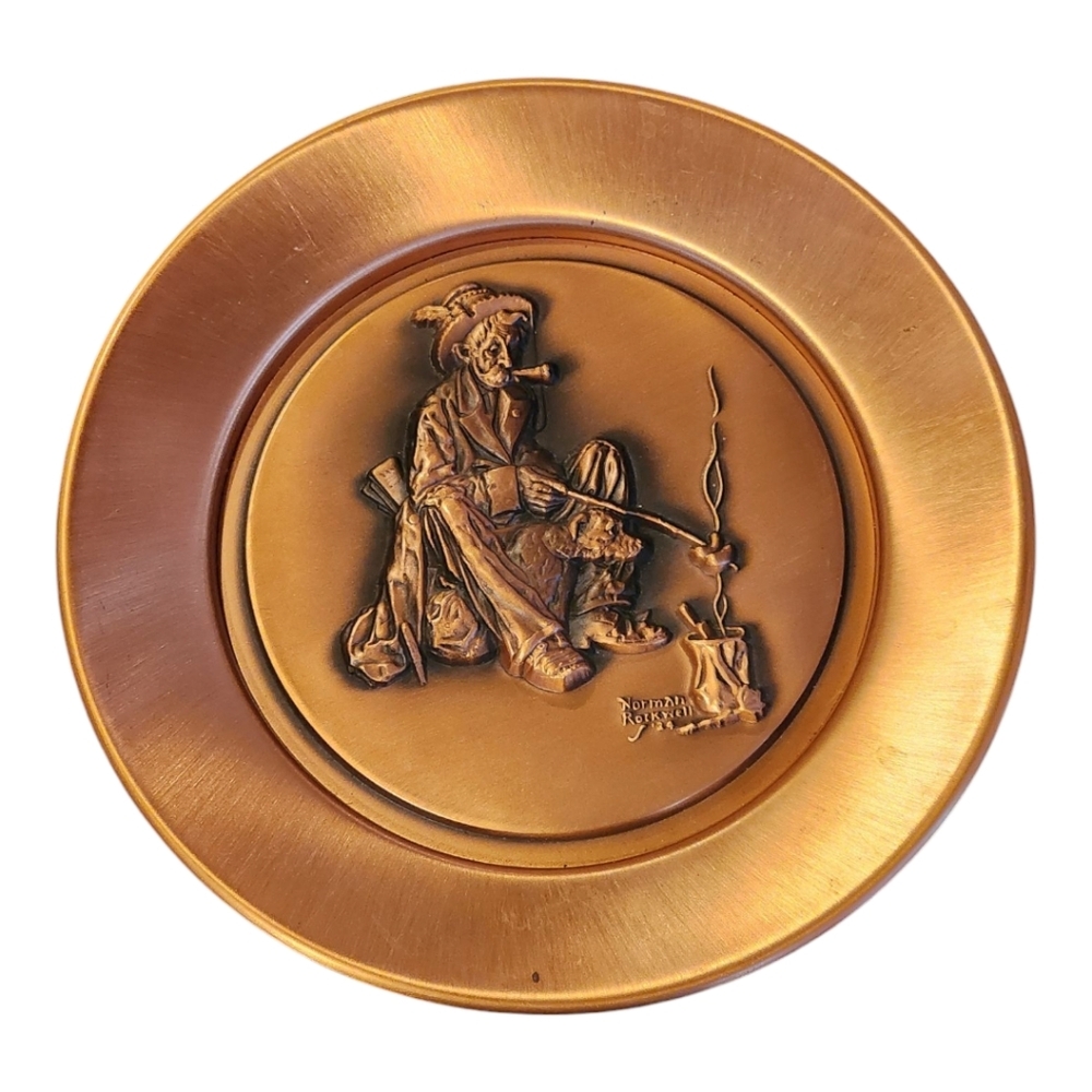 Norman Rockwell The Hobo Copper Plate 1978 Hamilton Vintage Dog Art Collectible